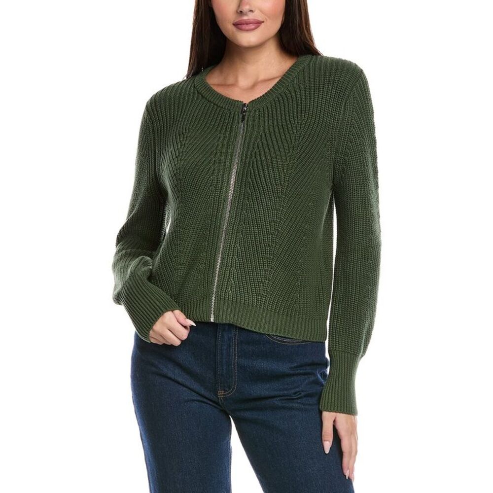 &Isla Womens  Raven Zip Cardigan, Green